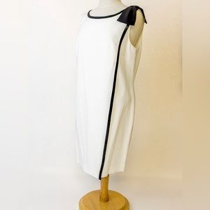 Karl Lagerfeld White Dress with Black Trim Size 14